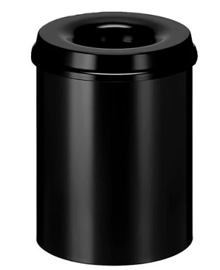 Vlamdovende papierbak 15 liter, V-part - zwart